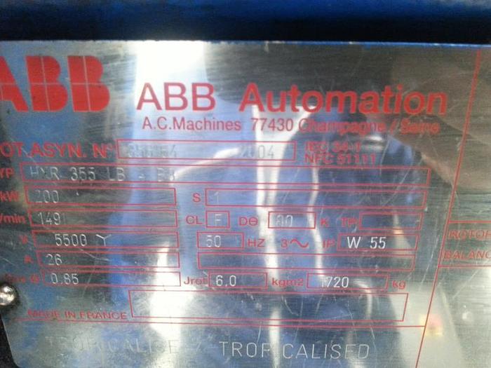 Used 2004 motor ABB HXR355 B3 200kW 5500Y - 200kW
