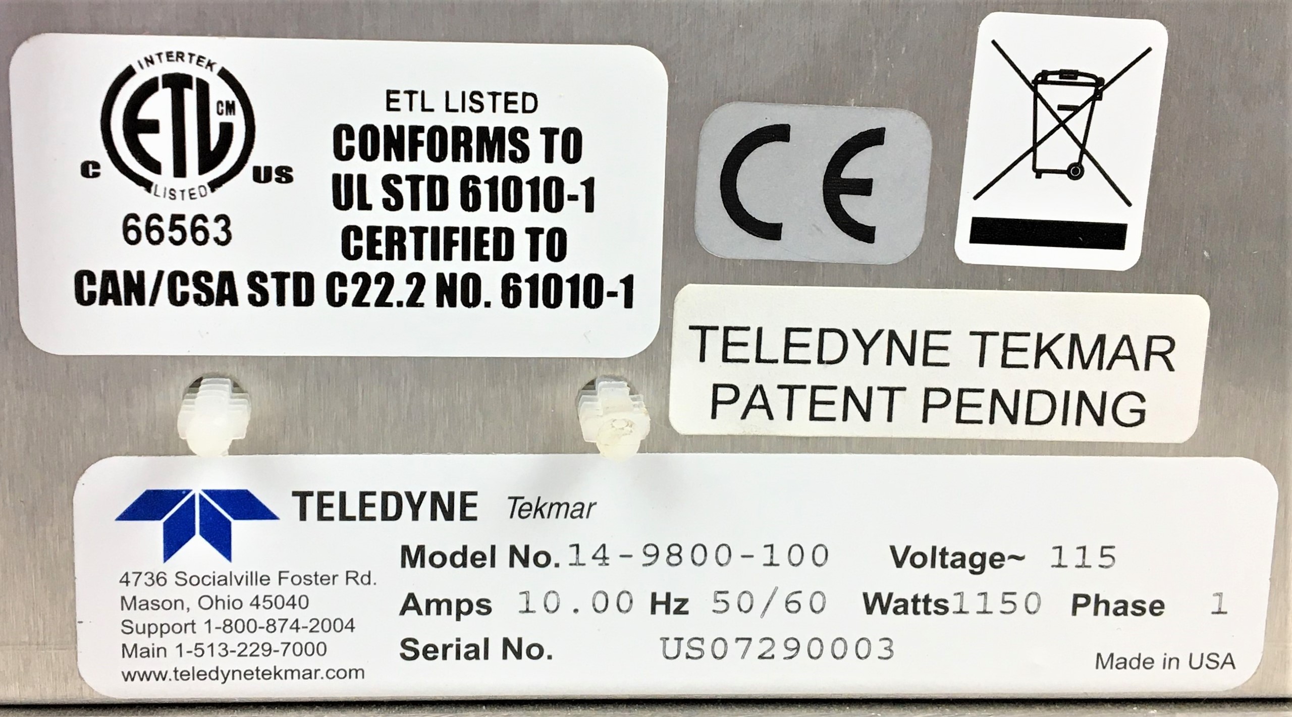 Used Teledyne Tekmar Stratum Purge and Trap Concentrator