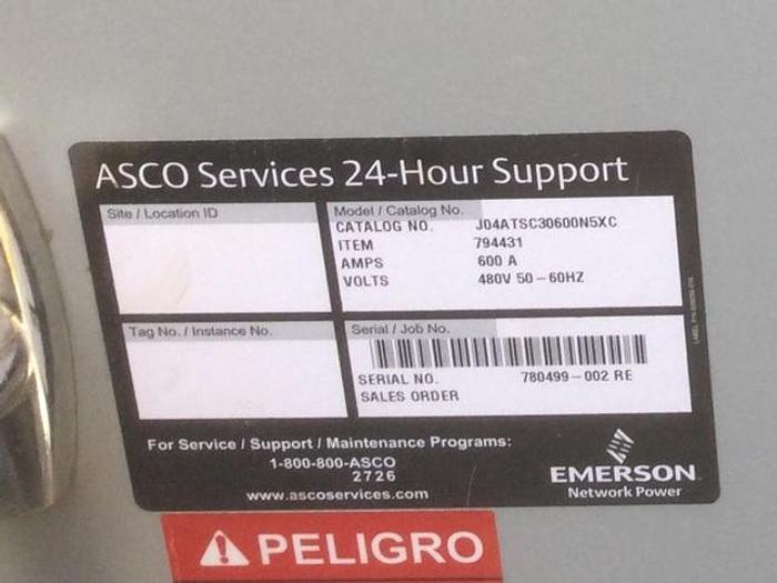 2018 ASCO 600AMP 480Volt 3 Phase ATS
