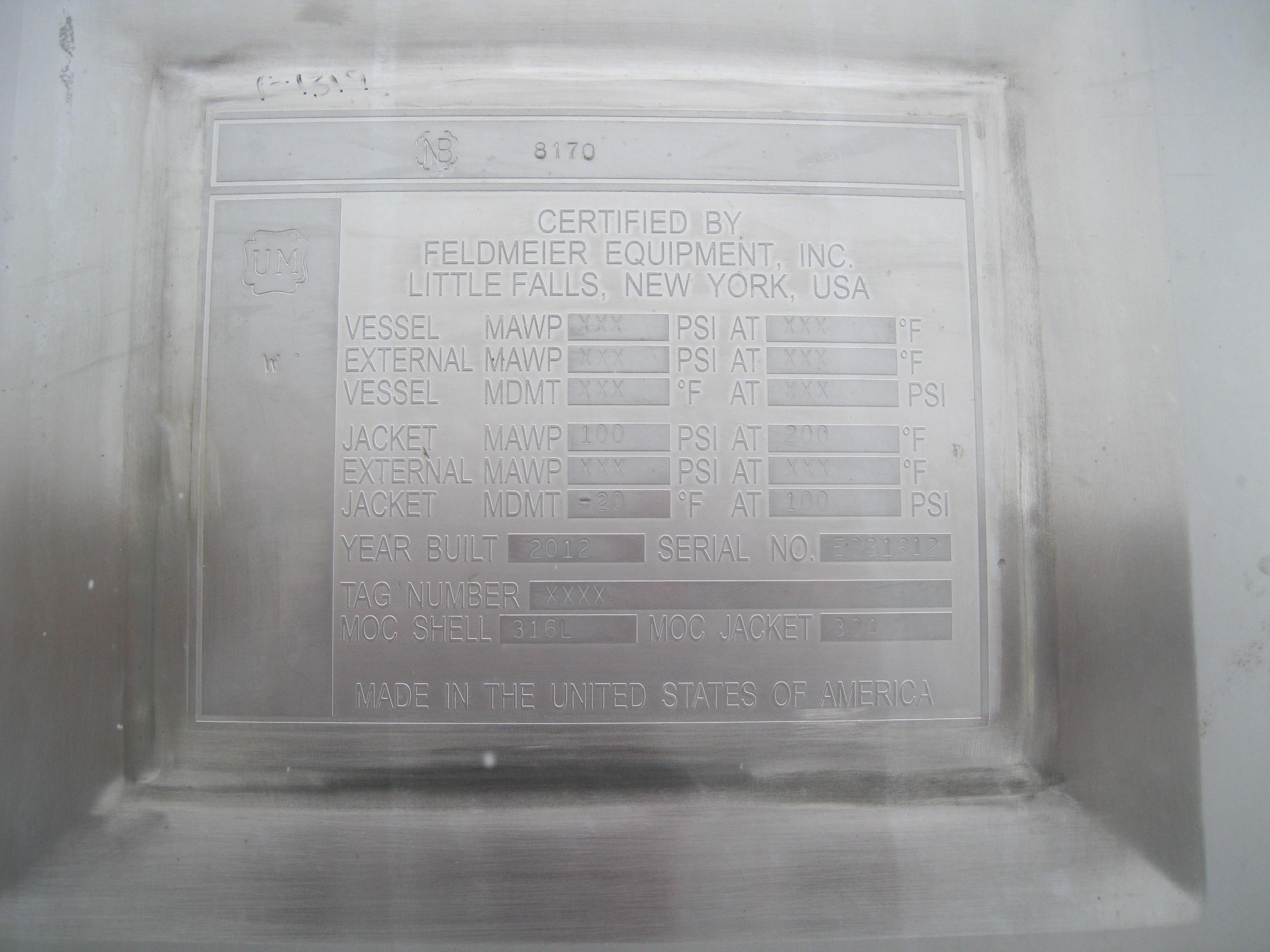 Usado 10,000 GAL, JACKETED STORAGE TANK