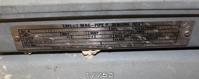 Used Taylor Instrument 1100LK0811-100-9003A Magnetic Flow Meter And Pipe, 8" #17753