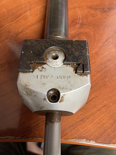 Used USED-CRITERION S-2 ADJUSTABLE BORING HEAD WITH BORING BAR.  STRAIGHT SHANK 1" BORING BAR 1/2"