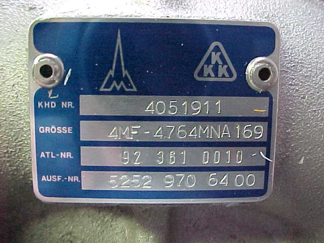 Used KKK 4MF-4764NDA169