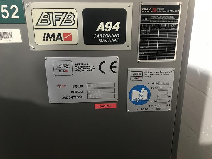 Used IMA A94 Horizontal Cartoner