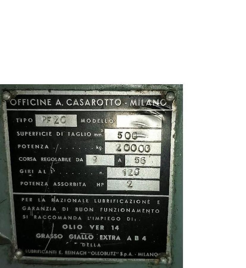 Usato PRESSA A CHIAVETTA CASAROTTO DA 20 TON MOD.DF20