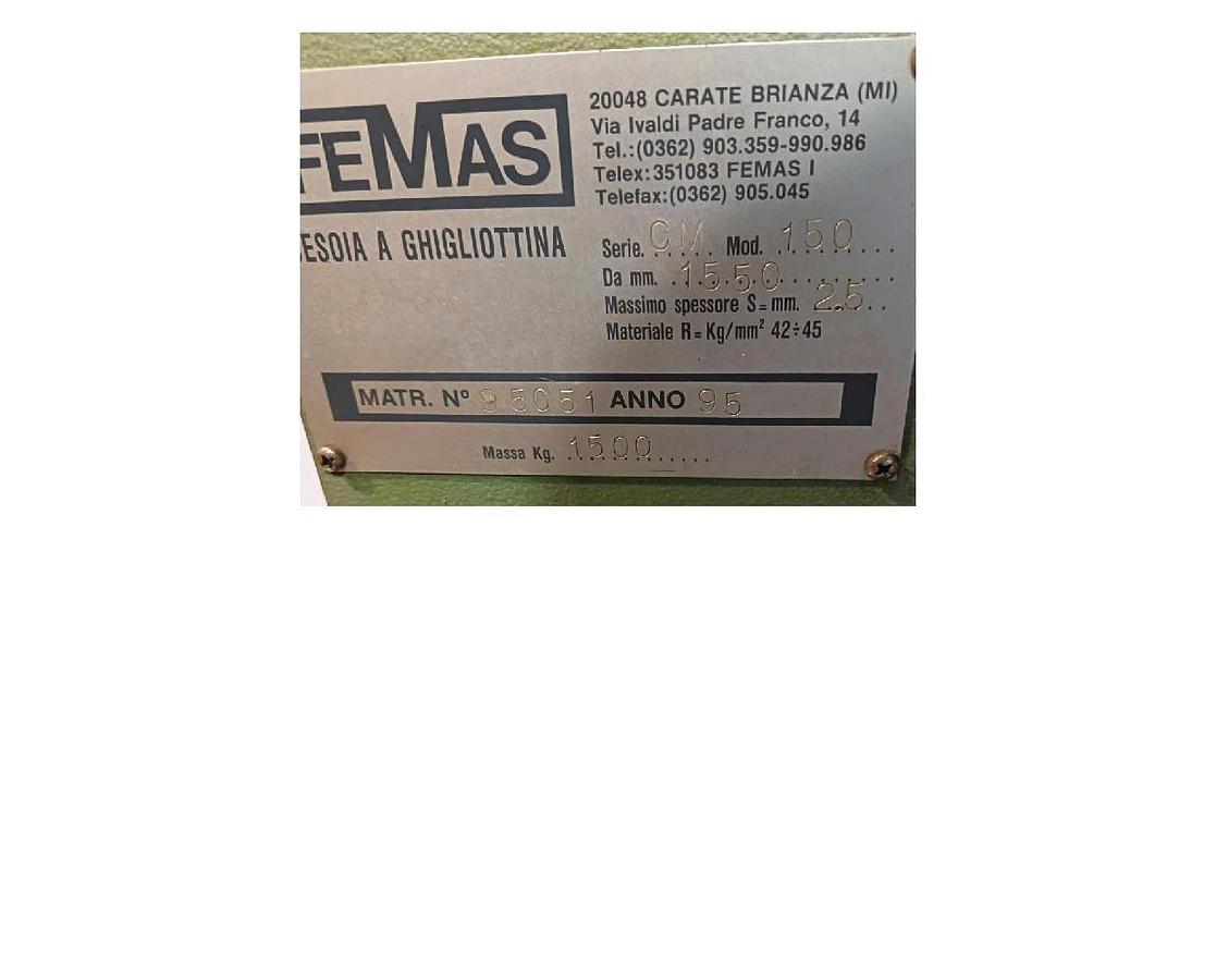 Usato CESOIA FEMAS 1500X2,5