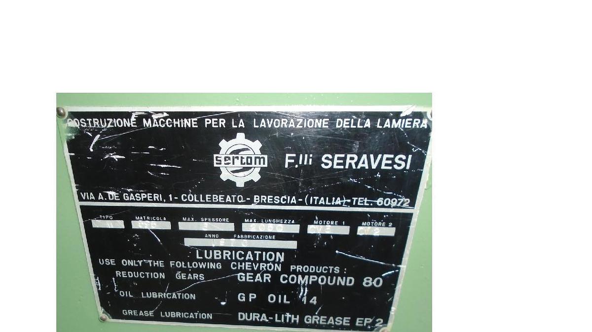 Usato Calandra SERTOM 2000x 6 mm