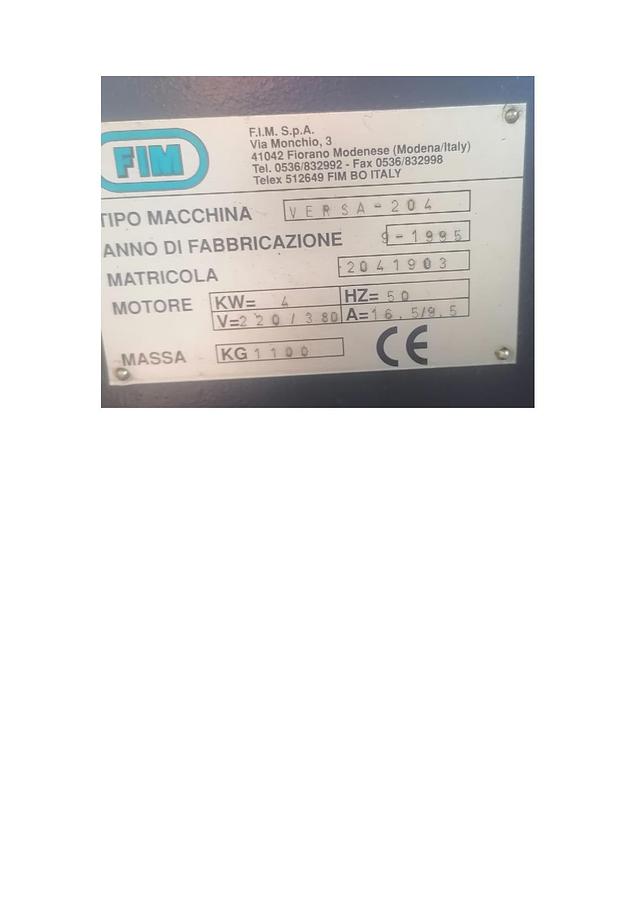 Usato SCANTONATRICE FIM VERSA 204 (200X4) IDRAULICA