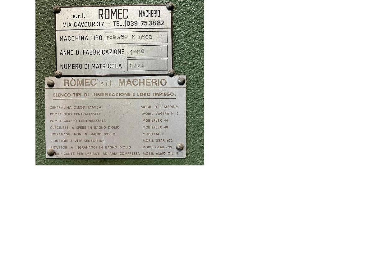 Usato PRESSA PIEGATRICE ROMEC DA 5000 X 360