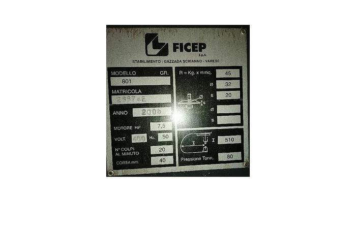 Usato PUNZONATRICE FICEP MOD 801, 80 TON IDRAULICA