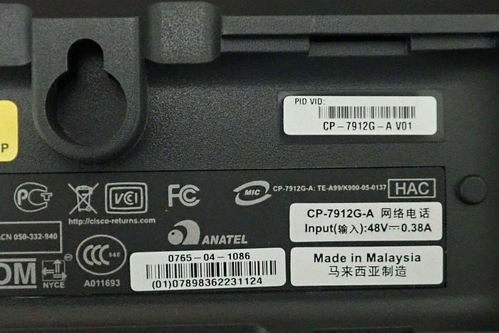 Used Lot of 7 Cisco CP-7912G 7912 IP Phones with Stands & Cables