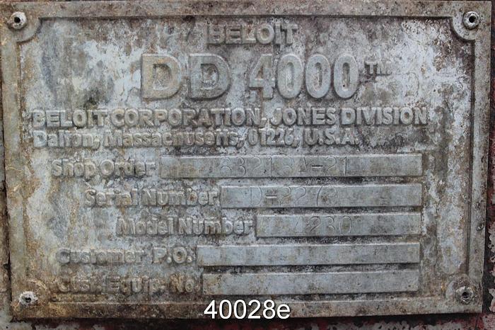 Used Beloit Jones DD4000 Refiner, 26/30, 30" Rotor #40028