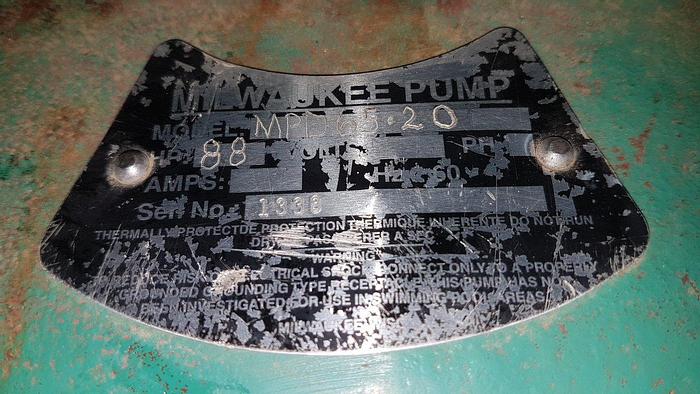 Used Milwaukee Pump MPD65-20 Triplex Piston Pump
