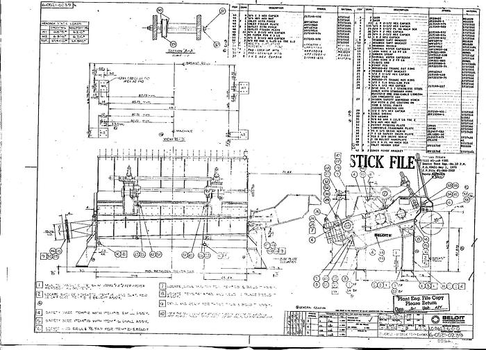 Used Beloit CONVER-FLO Hydraulic Headbox, 158" Pond Width, 24" Dia Breast Roll #23017