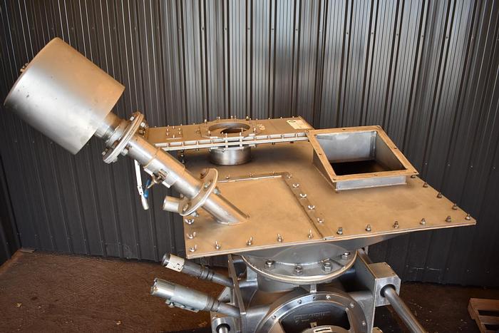 Used USED ROTARY AIR LOCK VALVE, SIZE: 14" X 14", STAINLESS STEEL, CLEAN-IN-PLACE