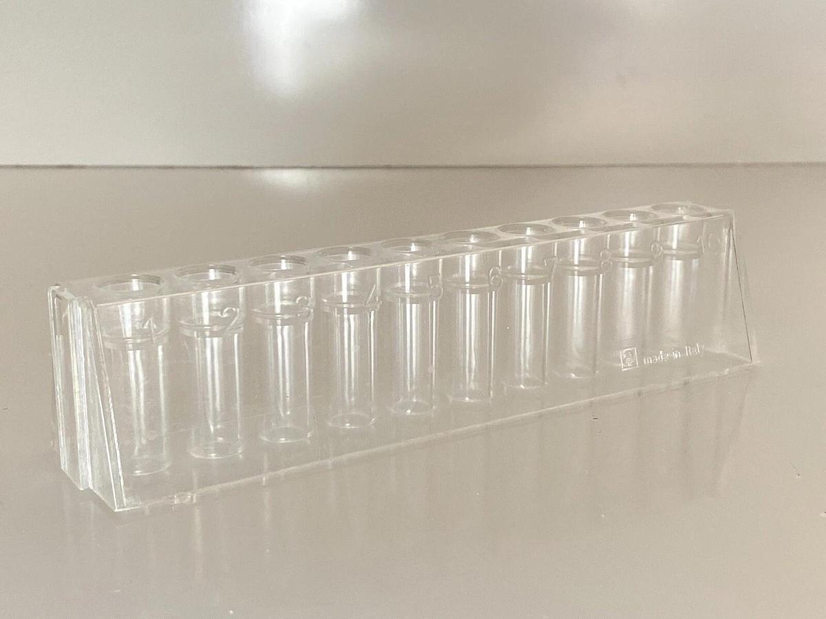 Used 10 -hole Transparent Test Tube Rack Stand Laboratory Shelf Holder Round Vial
