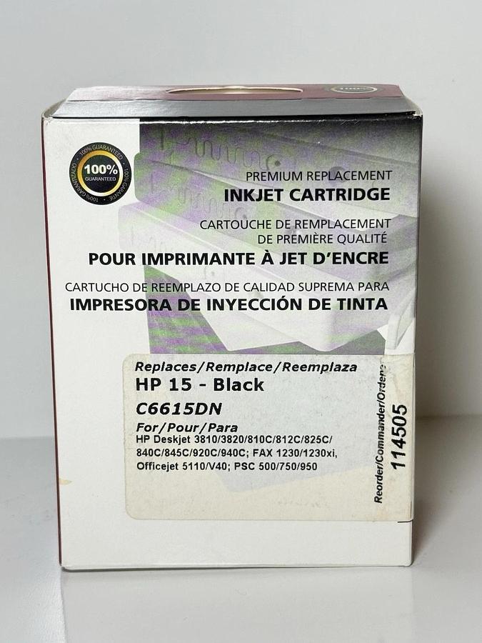 Used New HP 15 Black Ink Cartridge C6615DN