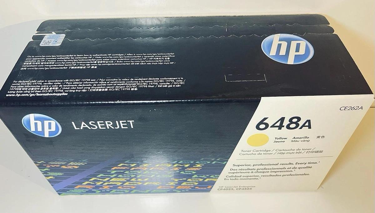 Used NEW Genuine HP LaserJet Toner Cartridge 648A (CE262A) Amarillo / Yellow