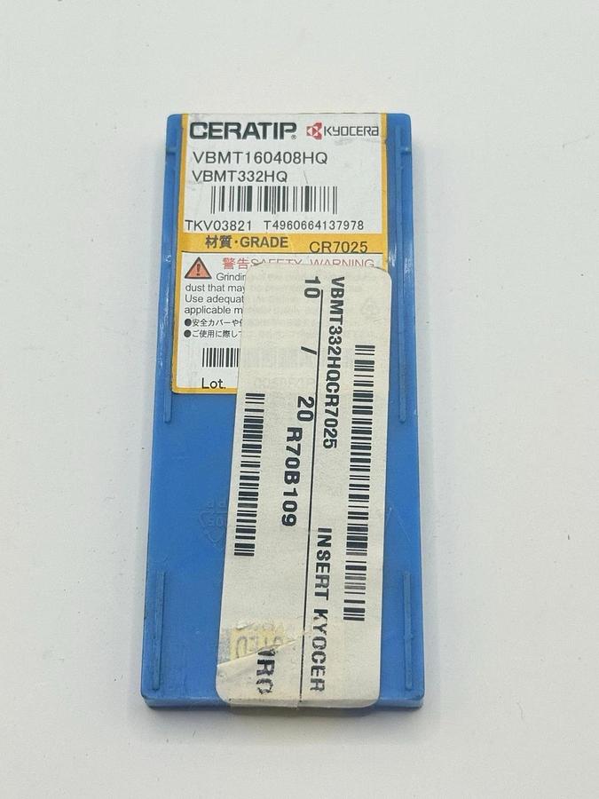 Used Kyocera Ceratip Carbide Inserts VBMT160408HQ VBMT332HQ CR7025