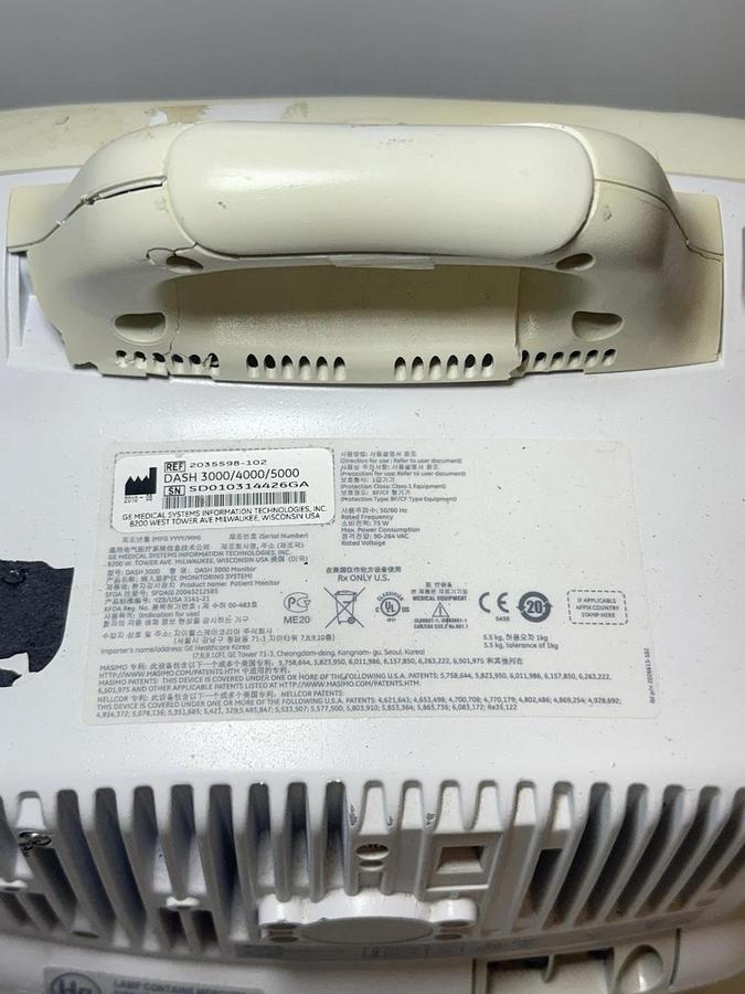 Used GE DASH 3000 Patient Monitor Ref: 2035598-102