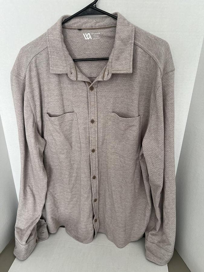 Used VRST Long Sleeve Button Shirt Mens Size XL Tan/ Khaki