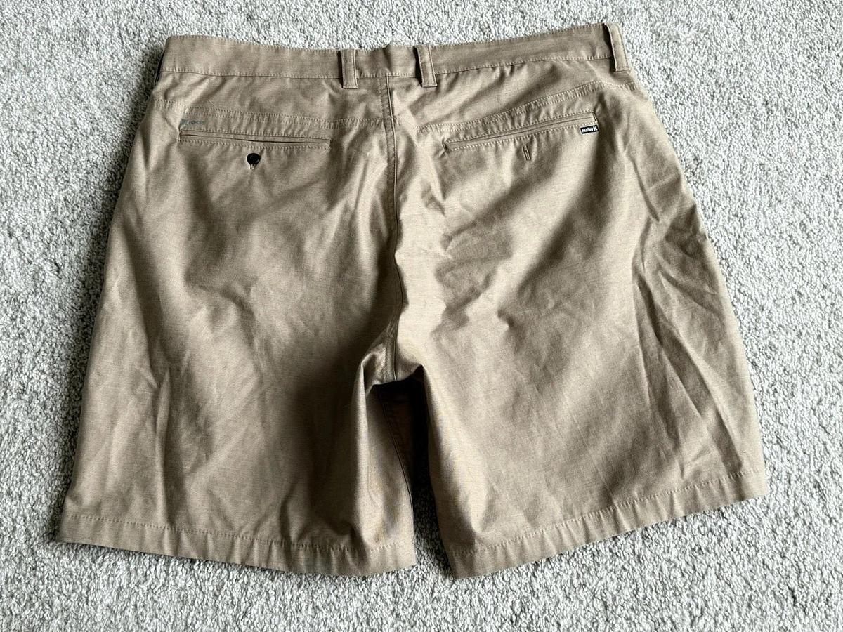 Used HURLEY Shorts Mens Size 34 Khaki