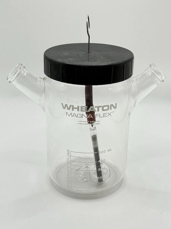 Used WHEATON 500ml MAGNA FLEX™ Microcarrier Spinner Lab Glass Flask 3.654.704