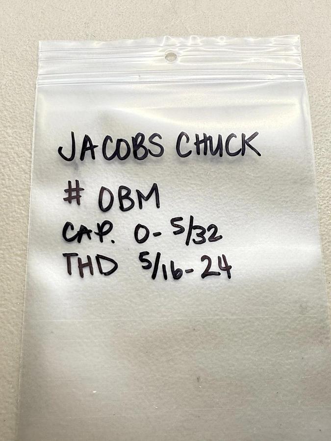 Used Jacobs chuck OBM 5/16-24 0-5/32