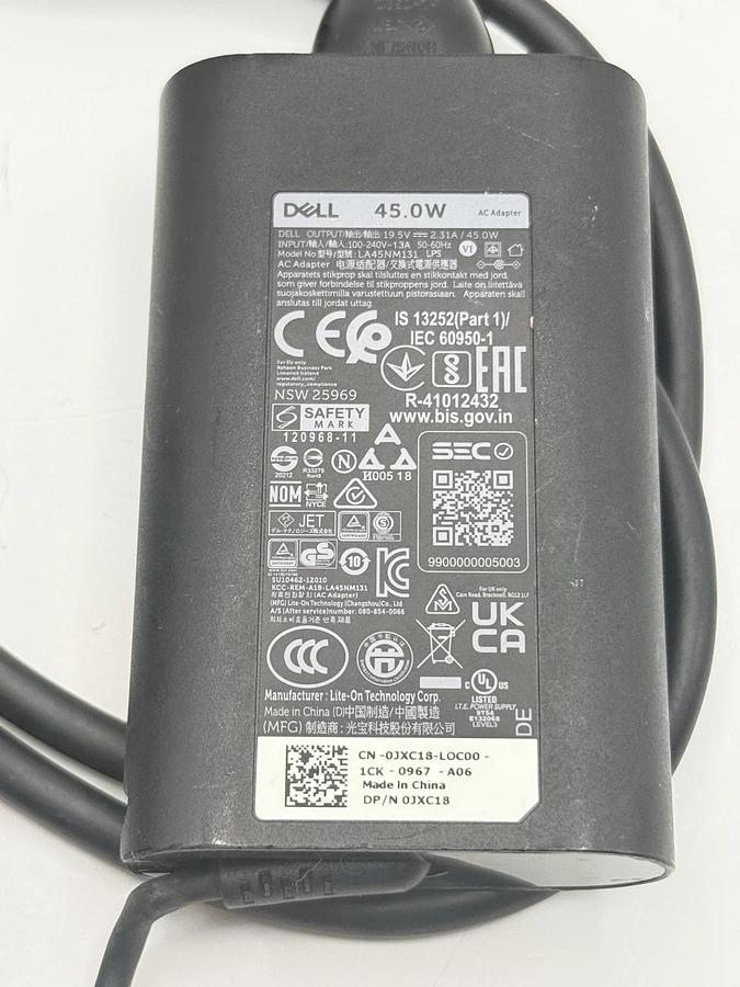 Used DELL 0JXC18 45W Genuine Original AC Power Adapter Charger