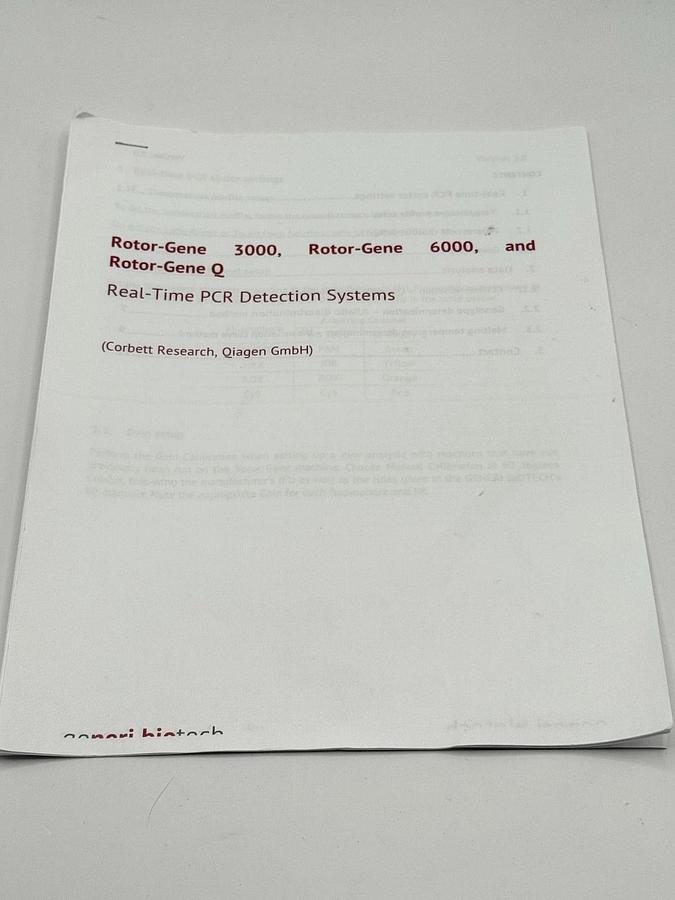 Used Corbett Research RG-3000 Rotor-Gene Real Time PCR Cycler Lab + Software manuals