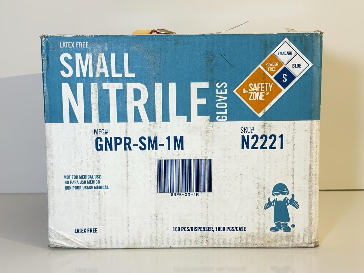 Used The Safety Zone N2212 Nitrile Gloves Small S Blue Latex-Free GNPR-SM-1M – New