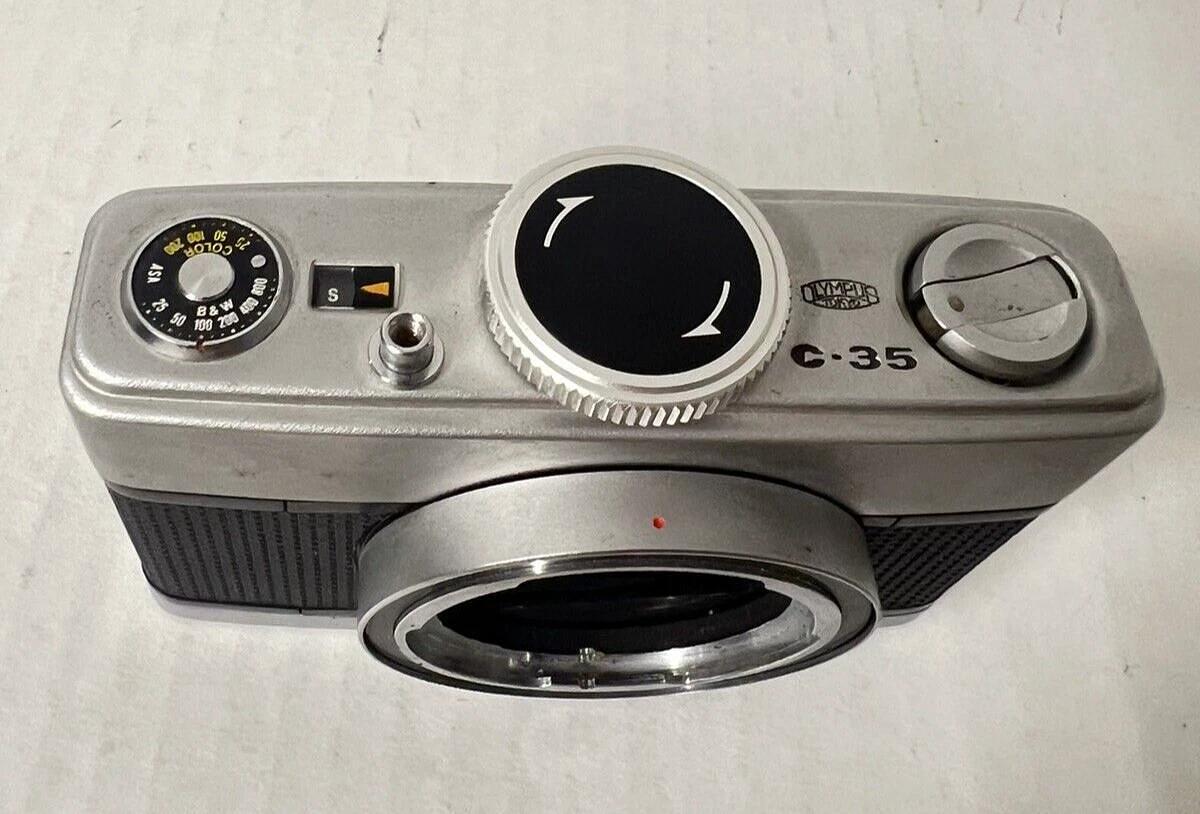 Used Olympus C-35A 35mm Film Microscope Camera Vintage