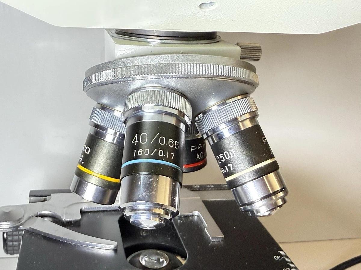 Used Parco Binocular Compound Microscope, W10x 18mm Eyepieces + 4 Objectives ARCHO