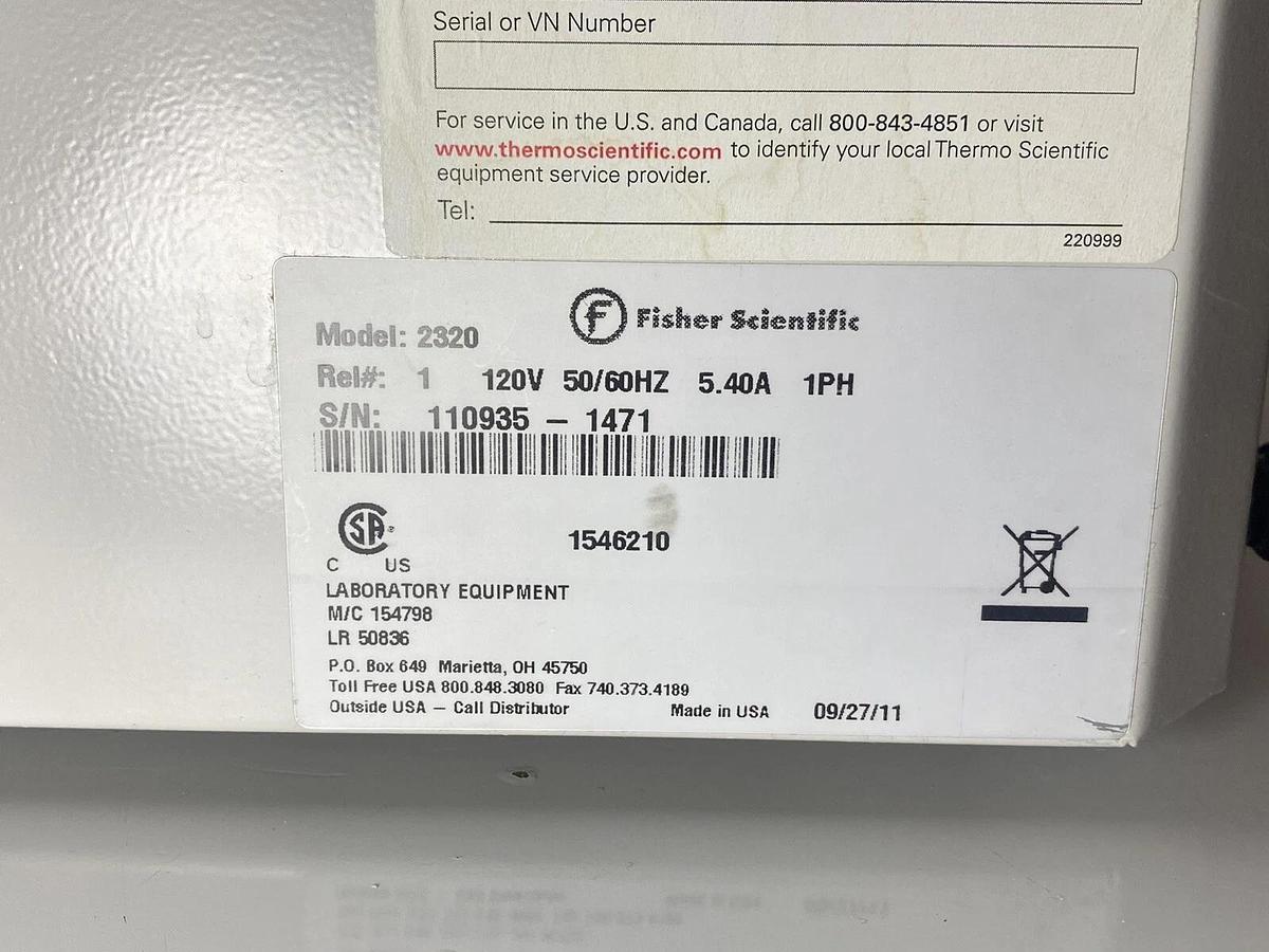 Used Fisher Scientific 2320 Isotemp 10L Digital Water Bath