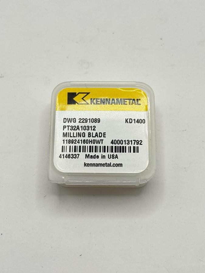 Used New 1pcs KENNAMETAL PT32A10312 Milling Blade Carbide Insert 4146337 KD1400