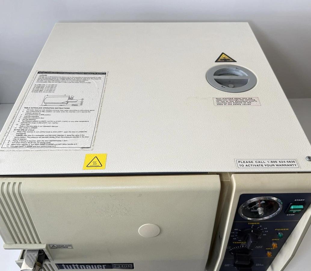 Used Tuttnauer 2340M Manual Autoclave Steam Sterilizer – 19L Chamber, Benchtop