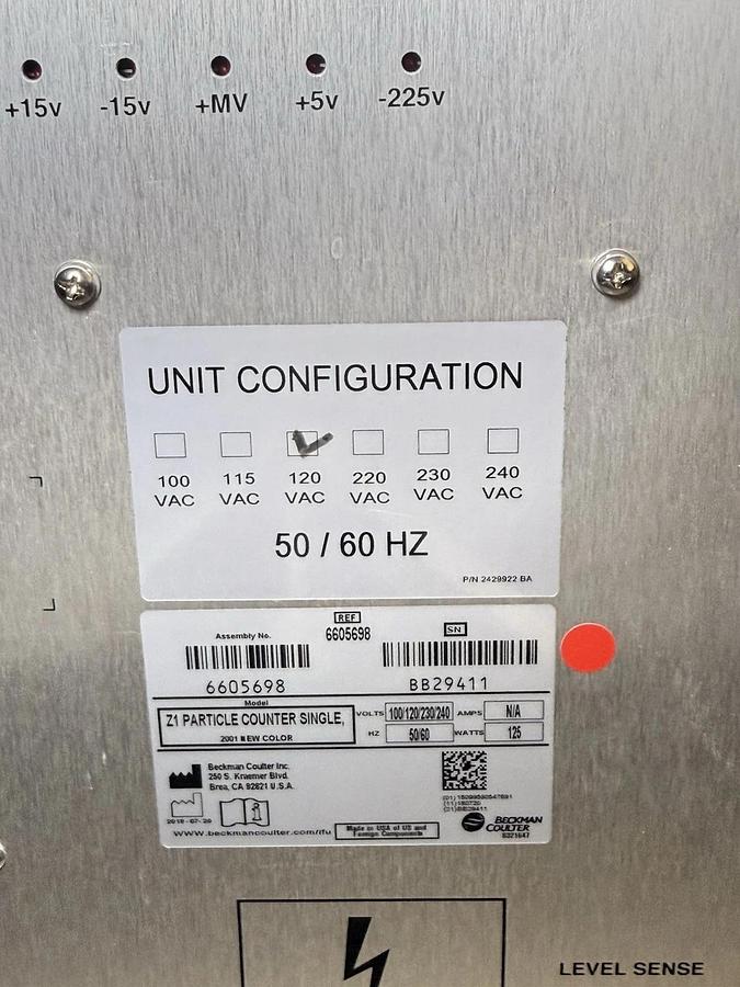 Used Beckman Coulter Z1 Particle Counter Single (REF: 6605698)