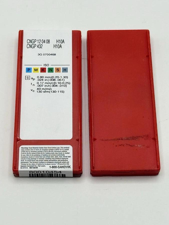 Used SANDVIK Carbide Inserts CNGP 120408 / CNGP432 Grade H10A (243A811)
