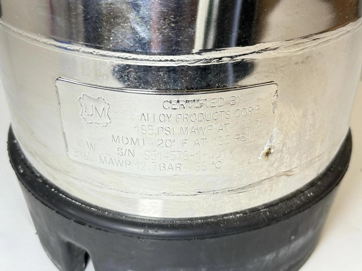 Used UM Alloy Products Corp Pressure Vessel (MDMT -20Deg F at 185PSI)