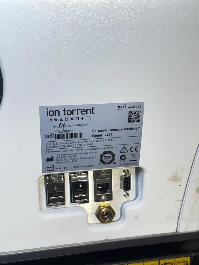 Used Life Technologies Ion Torrent Personal Genome Machine - Model 7467 (REF 4482296)