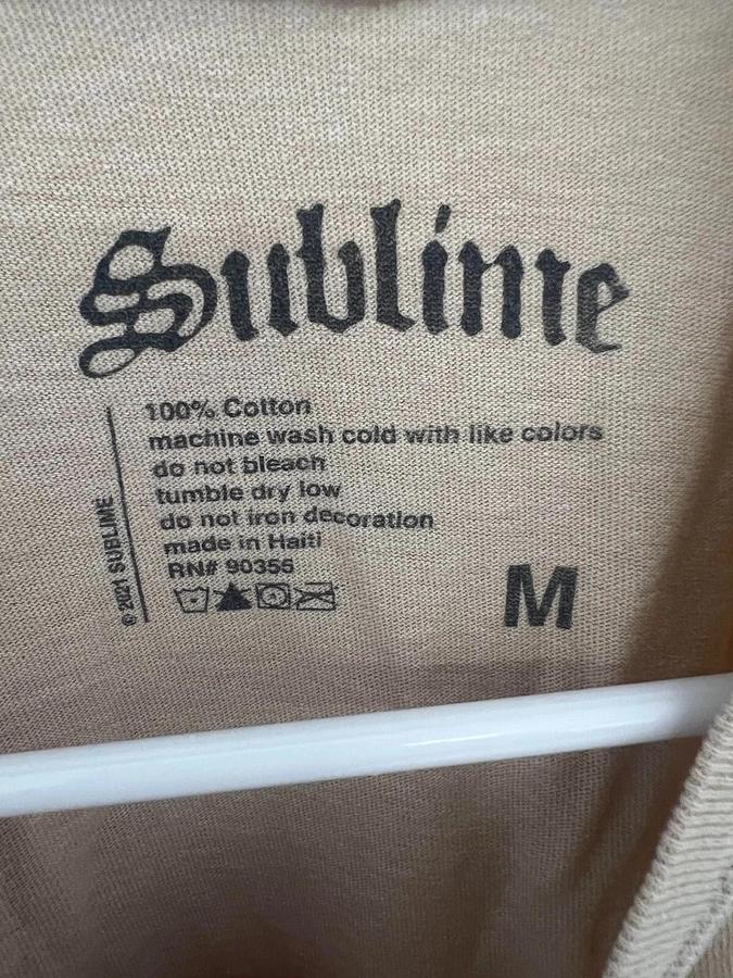 Used Sublime Women's Vintage Sun T-Shirt Sz Med Tan