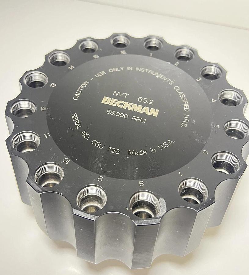 Used Beckman NVT 65.2 Near Vertical Titanium Centrifuge Rotor – 65,000 RPM