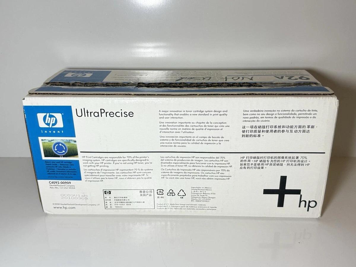 Used HP 92A LaserJet Toner Cartridge- Black (C4092A) 845925042878