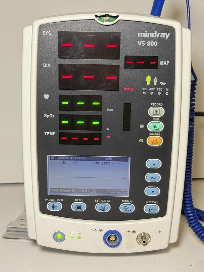 Used Mindray Vital Signs Monitor Model: VS-800 VS800