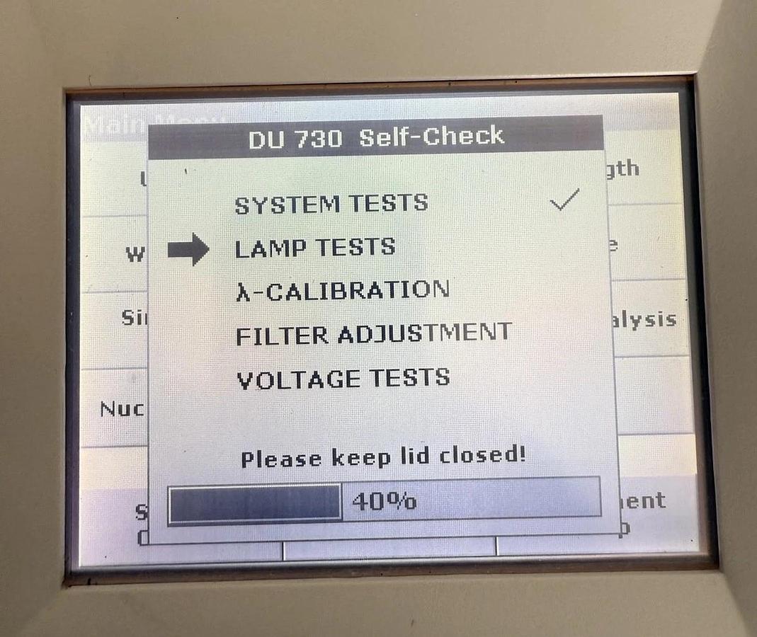 Used Beckman Coulter DU 730 Life Science UV/Vis Spectrophotometer A23616