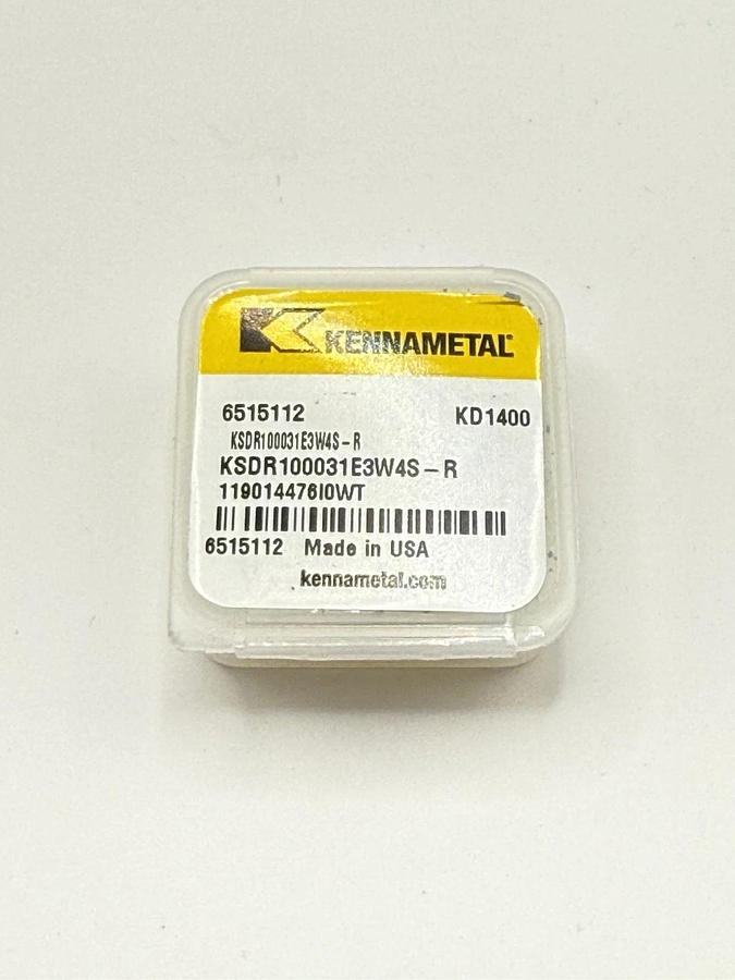 Used New 1pcs KENNAMETAL KSDR100031E3W4S‑R KD1400 Beyond Diamond® PCD Insert
