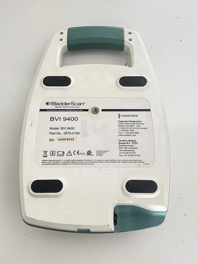 Used Verathon BladderScan Portable Bladder Scanner Model BVI 9400 0570-0190