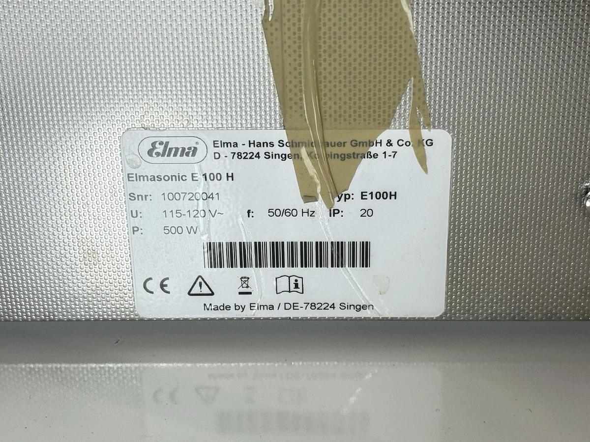 Used Elma Elmasonic E100H Ultrasonic Cleaner