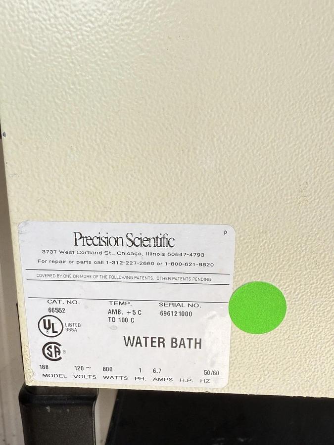 Used Precision Scientific - Dual Chamber Water Bath Model: 188 (Cat#: 66552)