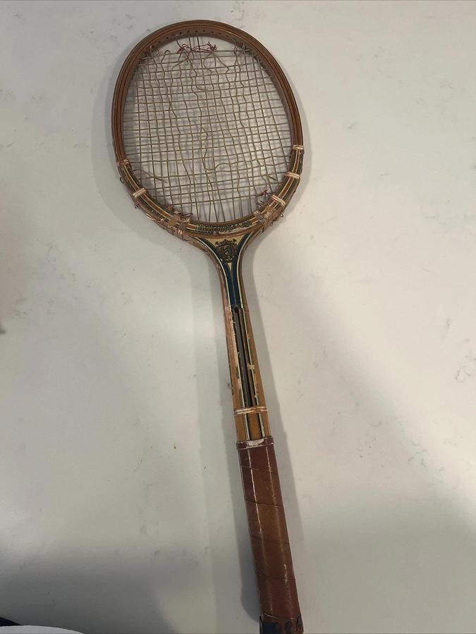 Used Vintage Wright Ditson Top Flite Wooden Tennis Racket (broken Strings)